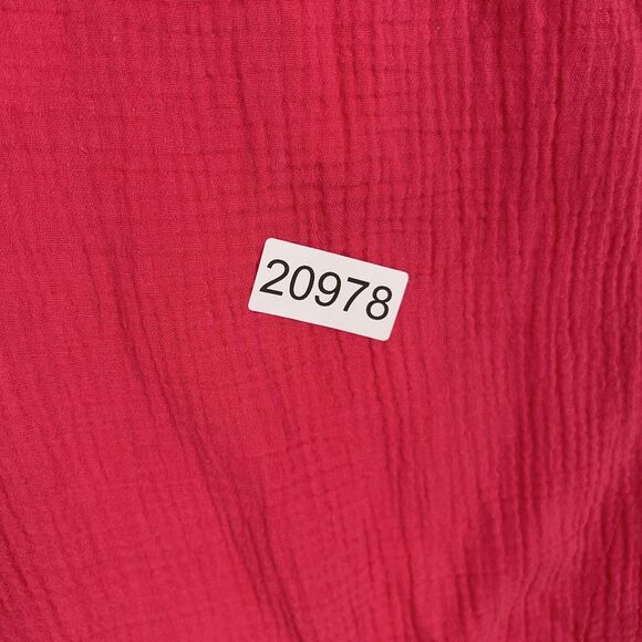 Mote Shirt Womens 2XL Pink Hot Bright Fuchsia Gauze Coastal Resort Vacation Fem - Picture 14 of 14